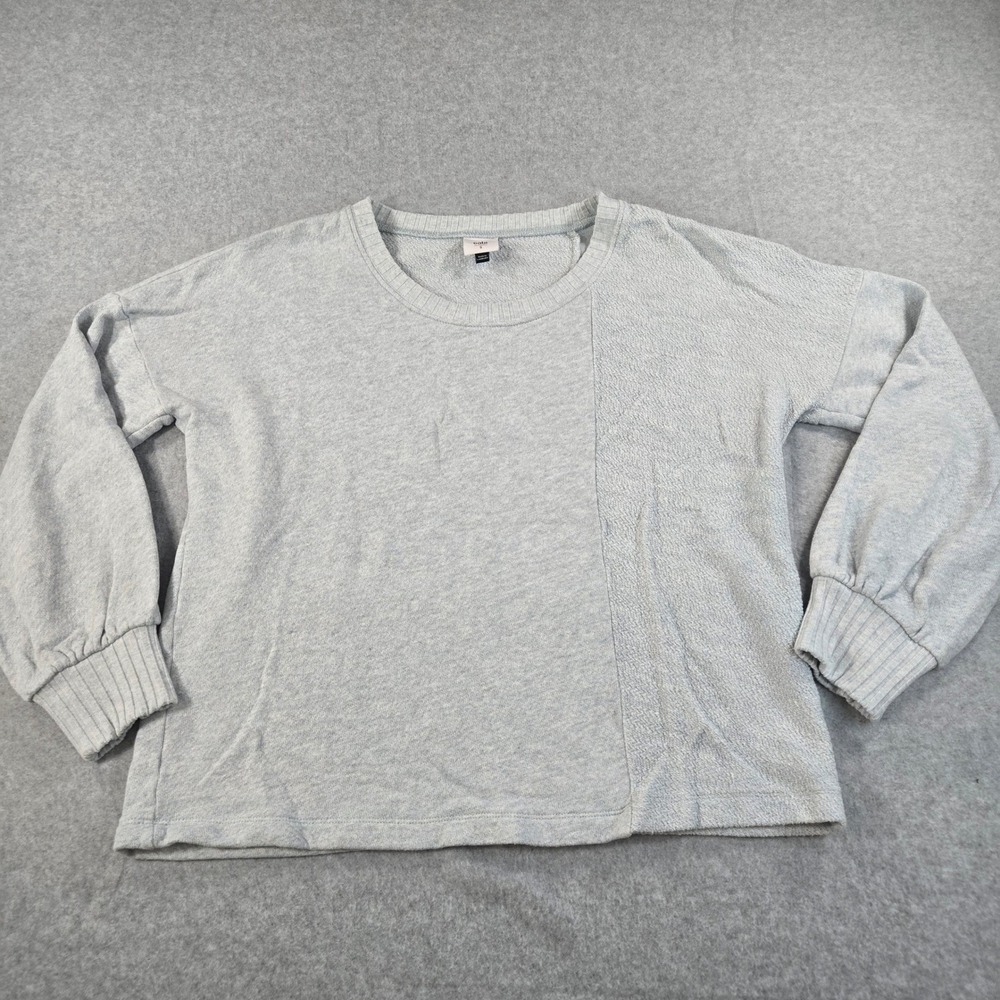 Cabi Replay Sweatshirt 6541 Light Blue Gray Mixed Media Crewneck Small